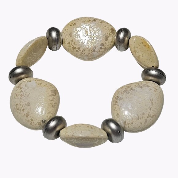 Boho Rock Beaded Stretch Bracelet Statement Nature Fashion Jewelry Women - Picture 1 of 3